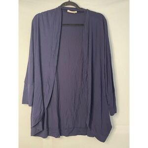 ZENANA Womens Navy Blue‎ Open Front Cardigan Sweater Knit Pockets Size L